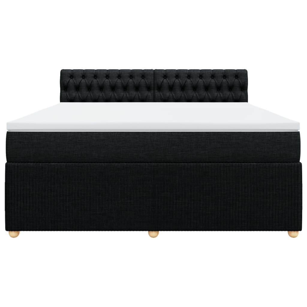 Boxspring met matras stof zwart 180x200 cm is nu te koop bij PeponiXL, paradijselijk wonen!