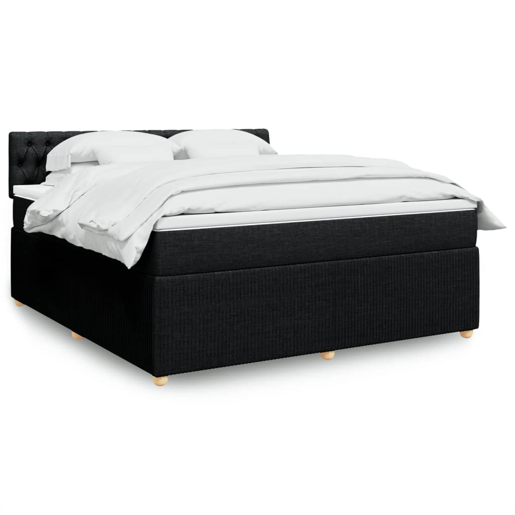 Boxspring met matras stof zwart 180x200 cm is nu te koop bij PeponiXL, paradijselijk wonen!
