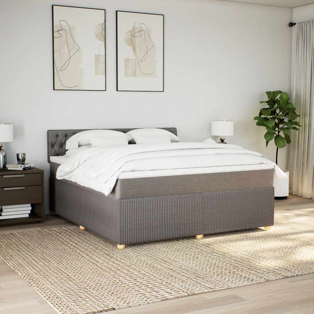 Boxspring met matras stof taupe 180x200 cm is nu te koop bij PeponiXL, paradijselijk wonen!
