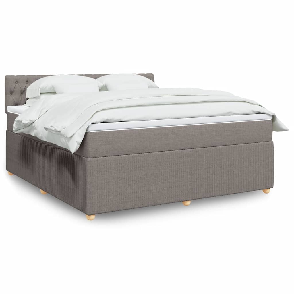 Boxspring met matras stof taupe 180x200 cm is nu te koop bij PeponiXL, paradijselijk wonen!