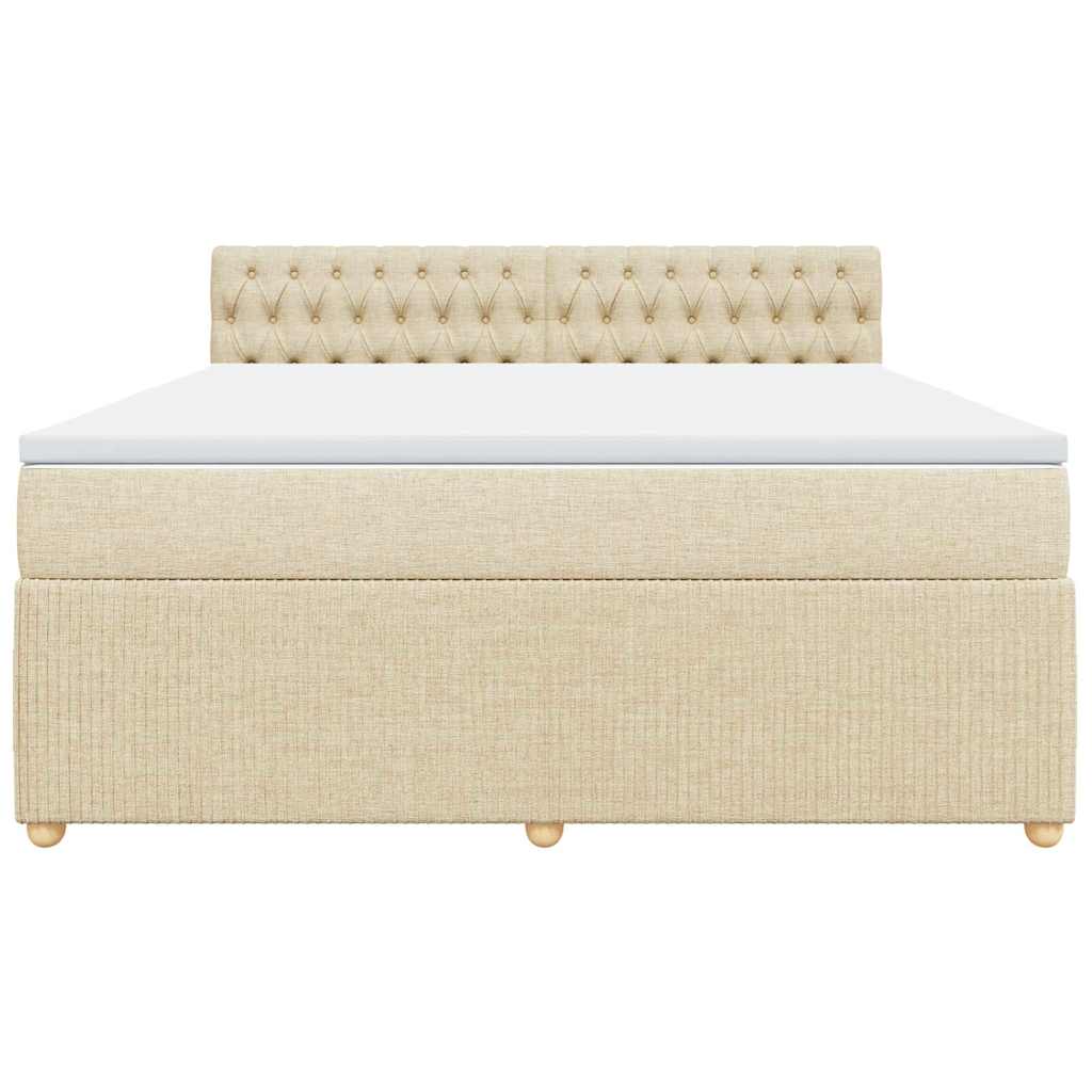Boxspring met matras stof crèmekleurig 180x200 cm is nu te koop bij PeponiXL, paradijselijk wonen!