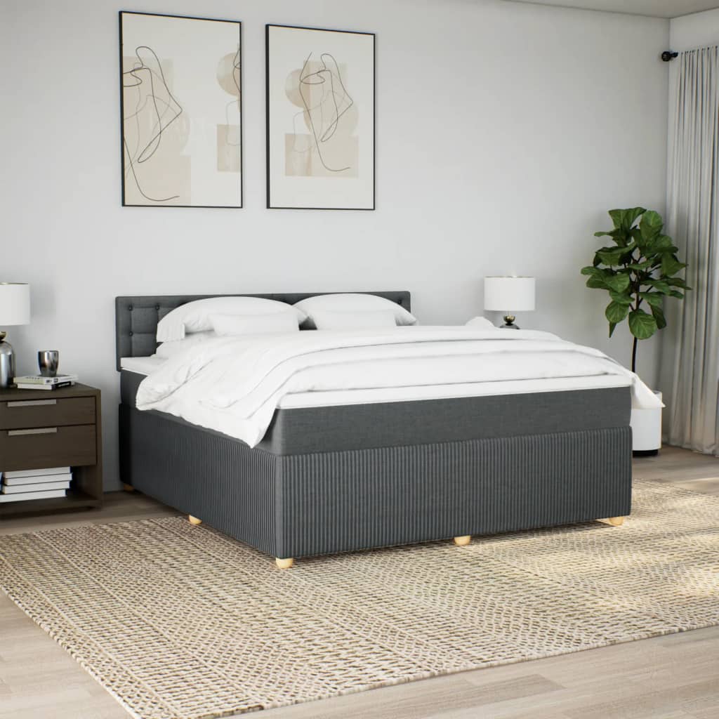 Boxspring met matras stof donkergrijs 180x200 cm is nu te koop bij PeponiXL, paradijselijk wonen!