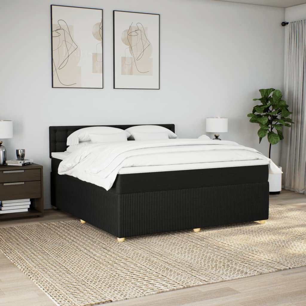 Boxspring met matras stof zwart 180x200 cm is nu te koop bij PeponiXL, paradijselijk wonen!