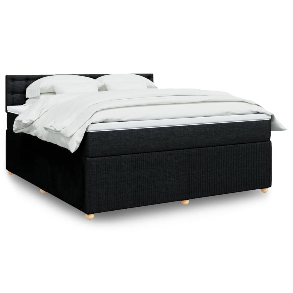 Boxspring met matras stof zwart 180x200 cm is nu te koop bij PeponiXL, paradijselijk wonen!