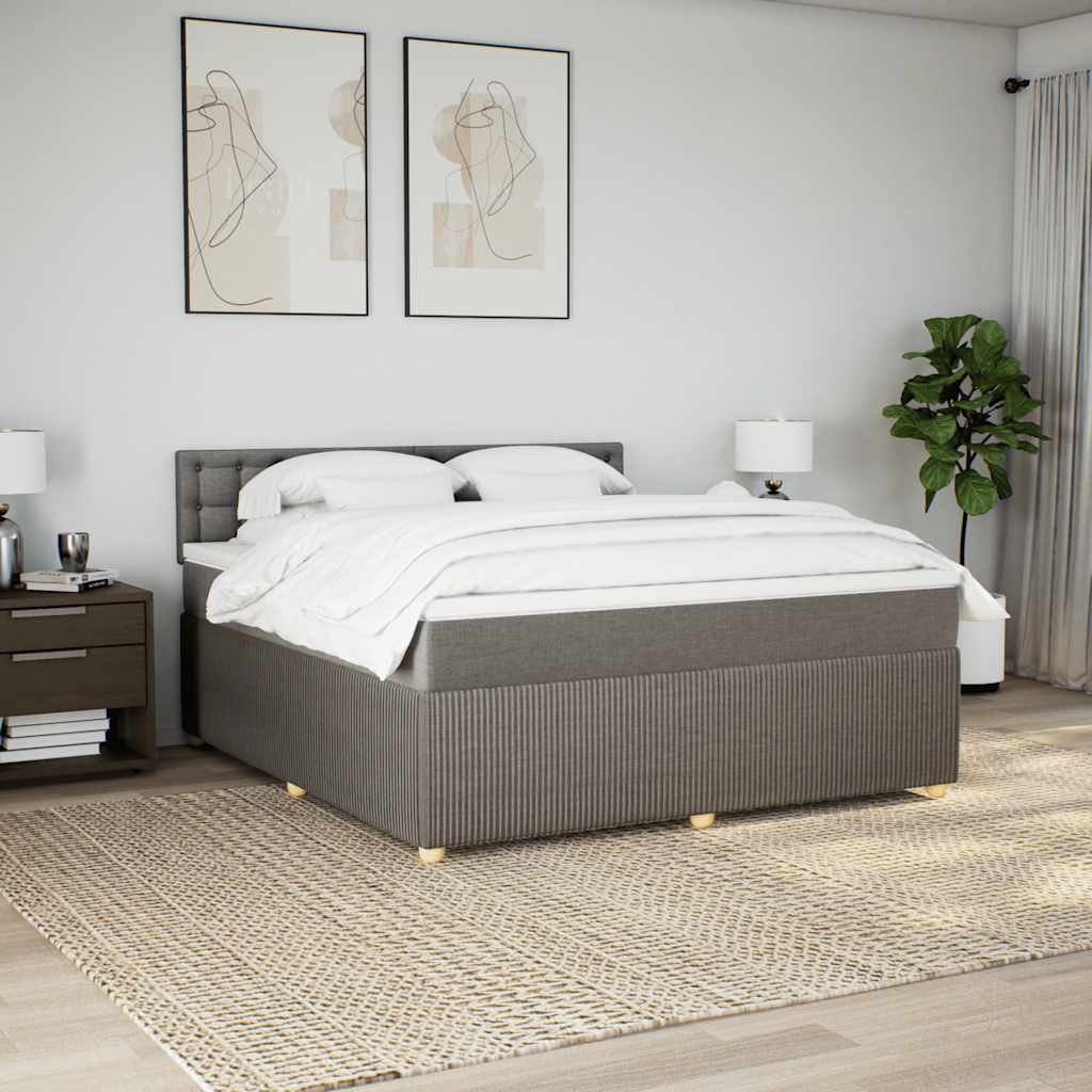Boxspring met matras stof taupe 180x200 cm is nu te koop bij PeponiXL, paradijselijk wonen!