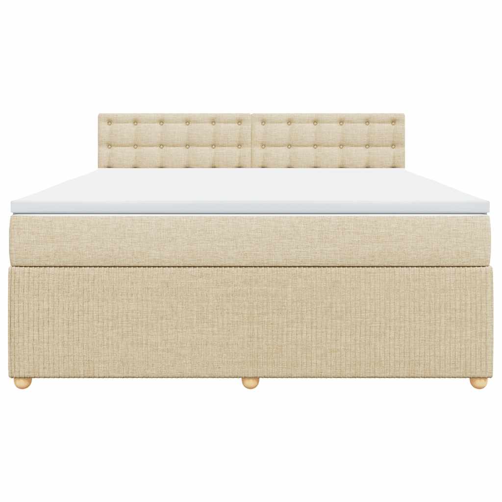 Boxspring met matras stof crèmekleurig 180x200 cm is nu te koop bij PeponiXL, paradijselijk wonen!
