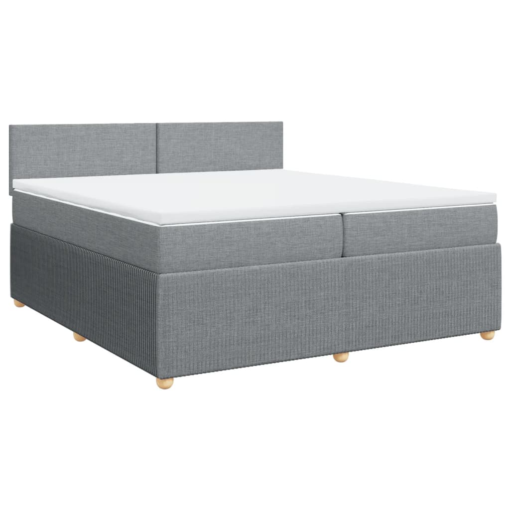 Boxspring met matras stof lichtgrijs 200x200 cm is nu te koop bij PeponiXL, paradijselijk wonen!