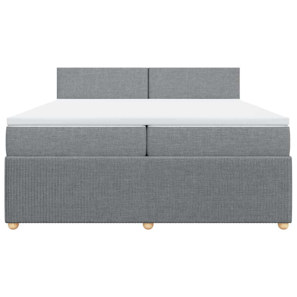 Boxspring met matras stof lichtgrijs 200x200 cm is nu te koop bij PeponiXL, paradijselijk wonen!