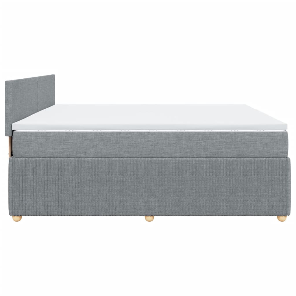 Boxspring met matras stof lichtgrijs 200x200 cm is nu te koop bij PeponiXL, paradijselijk wonen!