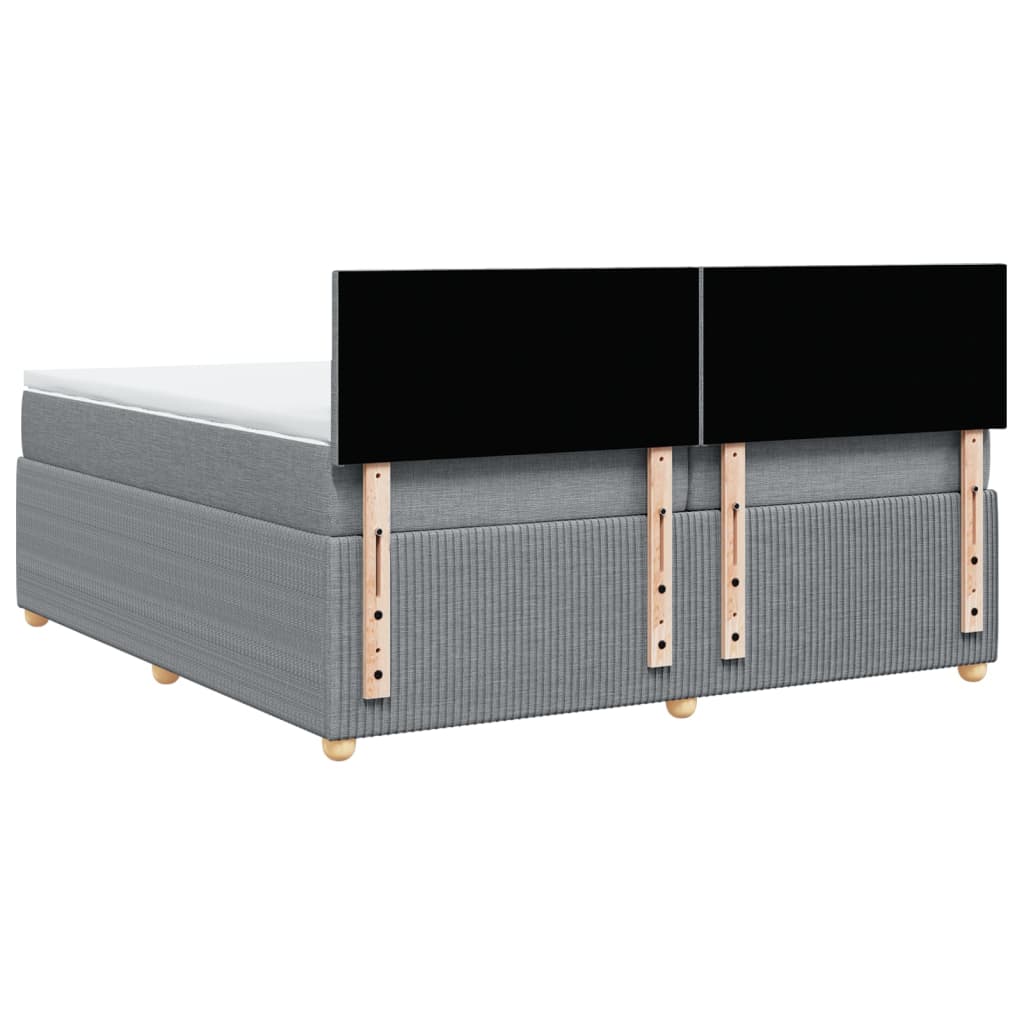 Boxspring met matras stof lichtgrijs 200x200 cm is nu te koop bij PeponiXL, paradijselijk wonen!
