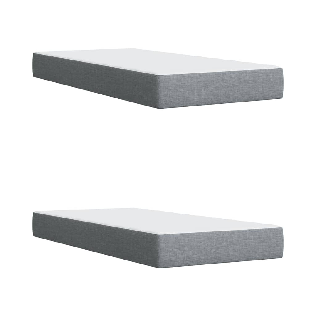 Boxspring met matras stof lichtgrijs 200x200 cm is nu te koop bij PeponiXL, paradijselijk wonen!