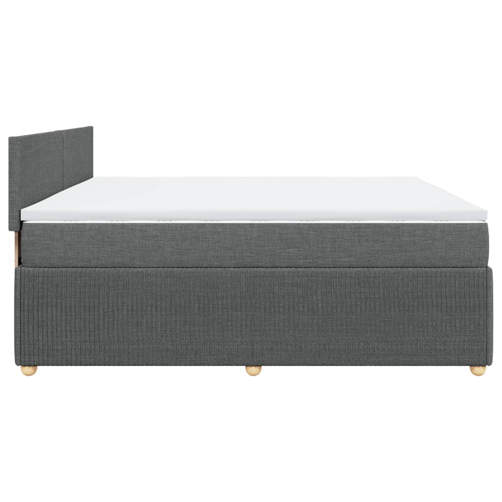 Boxspring met matras stof donkergrijs 200x200 cm is nu te koop bij PeponiXL, paradijselijk wonen!