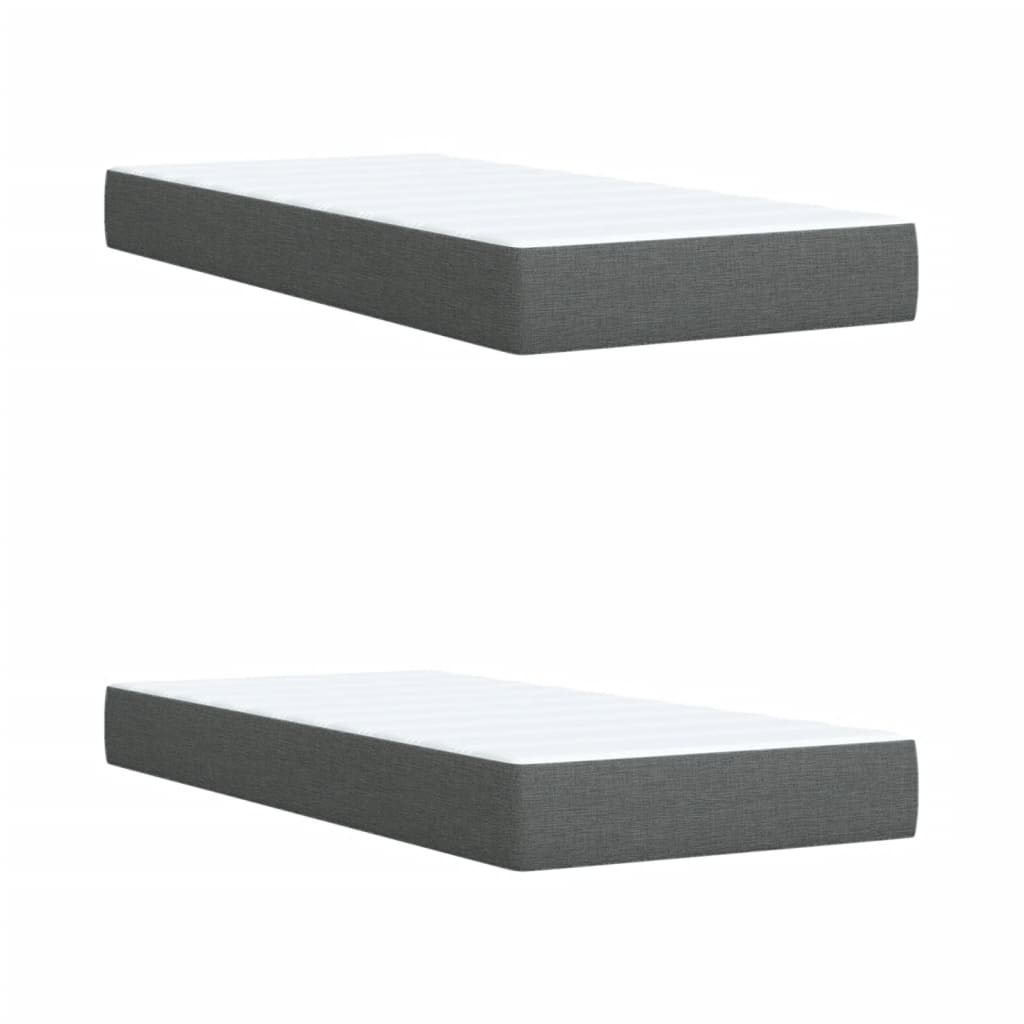 Boxspring met matras stof donkergrijs 200x200 cm is nu te koop bij PeponiXL, paradijselijk wonen!