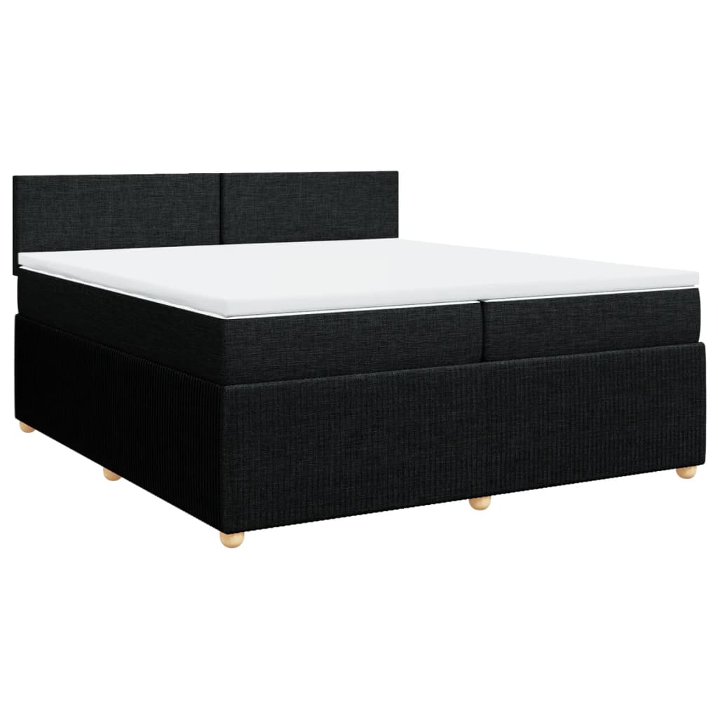 Boxspring met matras stof zwart 200x200 cm is nu te koop bij PeponiXL, paradijselijk wonen!