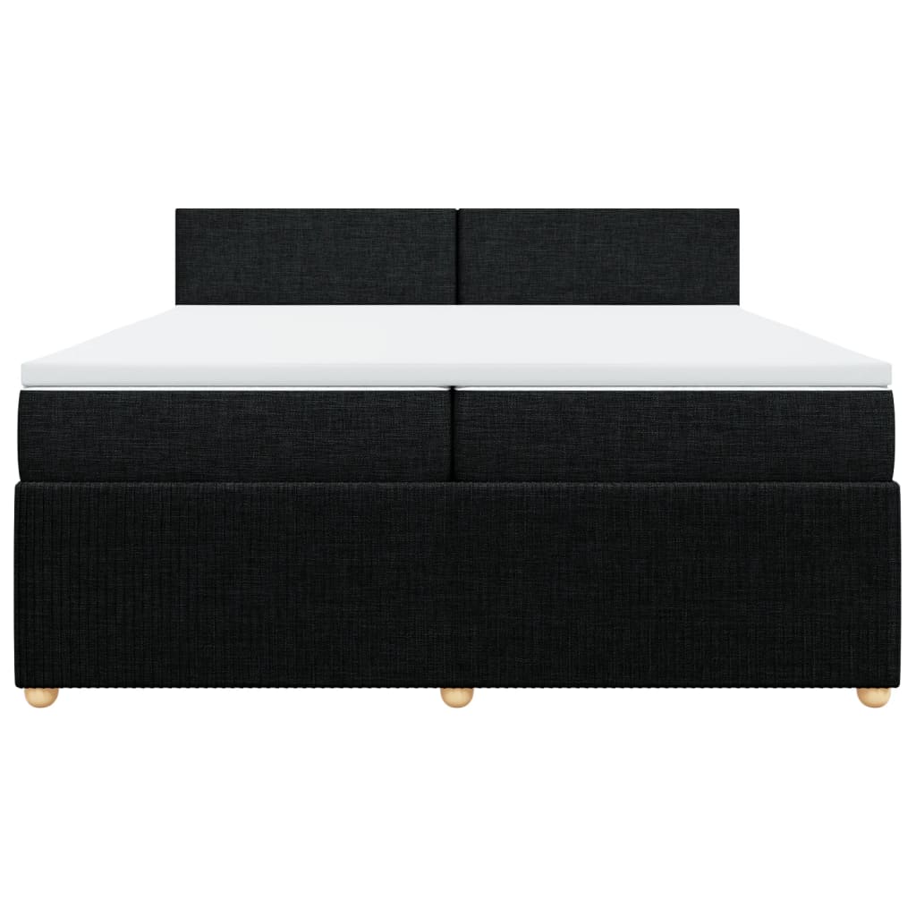 Boxspring met matras stof zwart 200x200 cm is nu te koop bij PeponiXL, paradijselijk wonen!