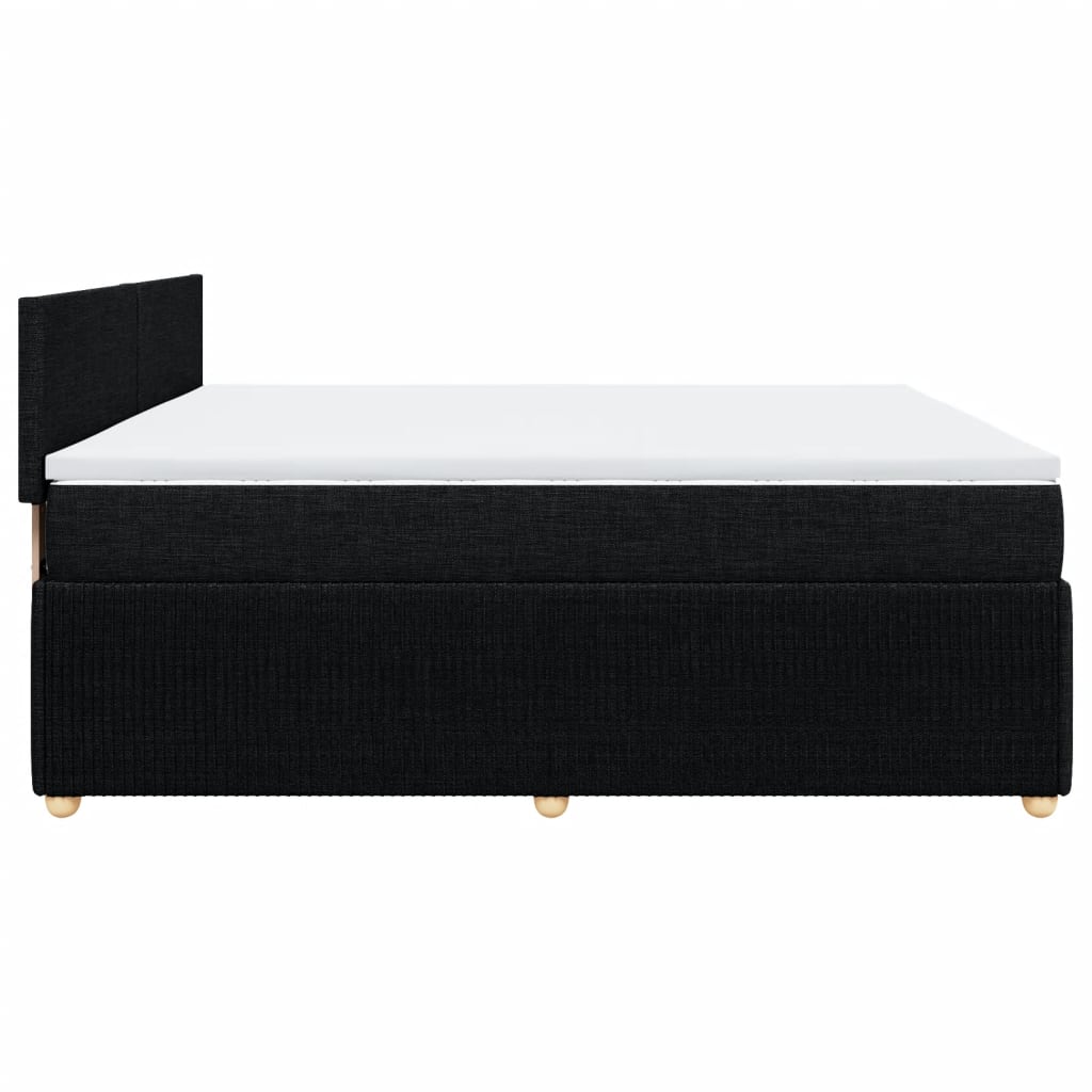 Boxspring met matras stof zwart 200x200 cm is nu te koop bij PeponiXL, paradijselijk wonen!