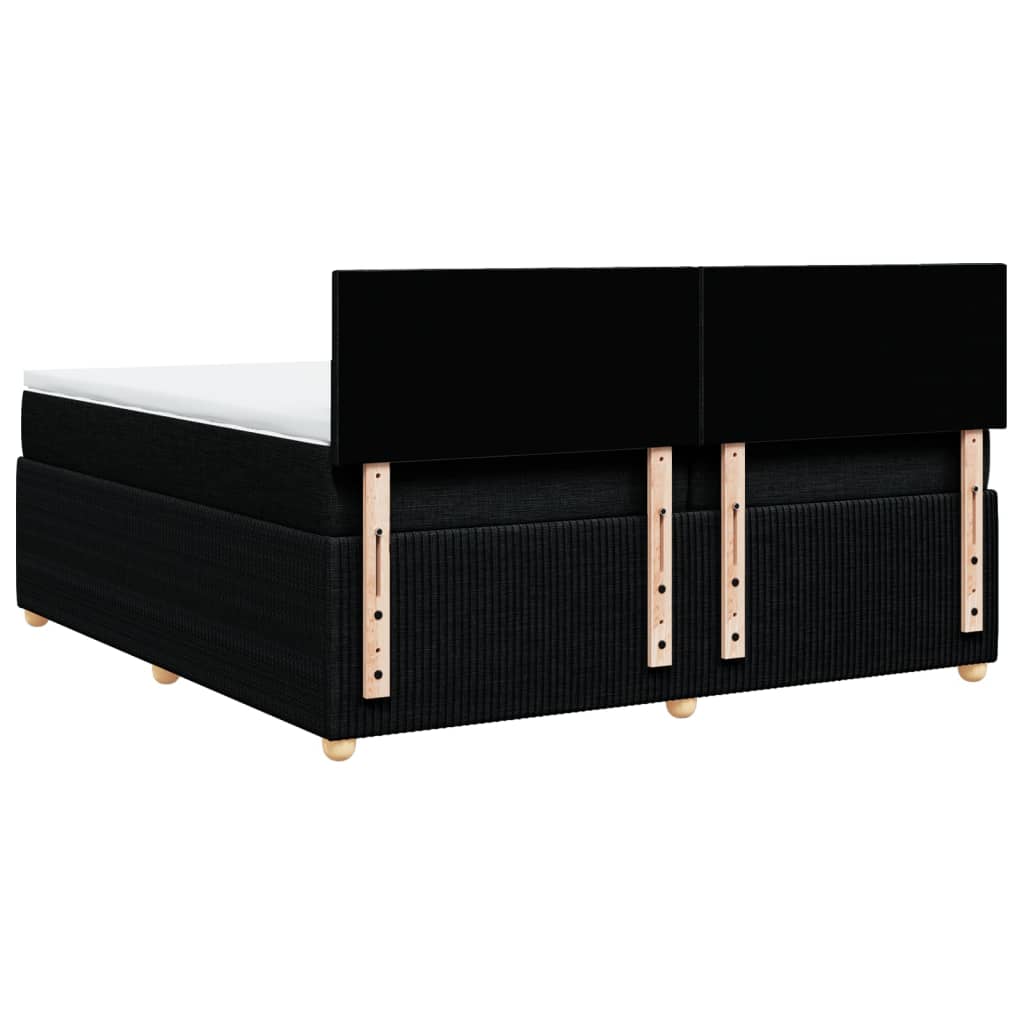 Boxspring met matras stof zwart 200x200 cm is nu te koop bij PeponiXL, paradijselijk wonen!