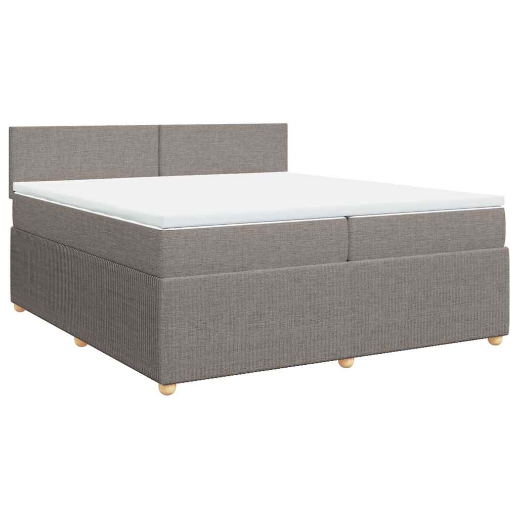 Boxspring met matras stof taupe 200x200 cm is nu te koop bij PeponiXL, paradijselijk wonen!