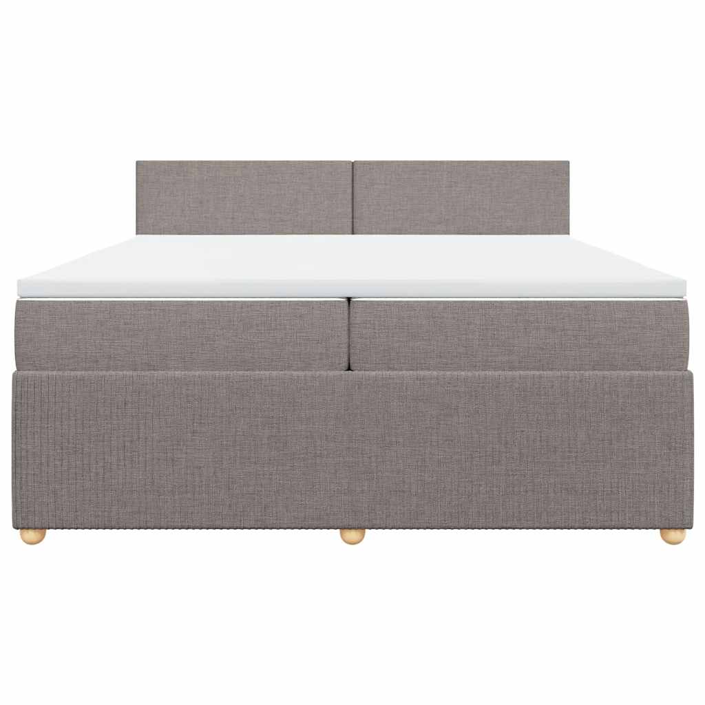Boxspring met matras stof taupe 200x200 cm is nu te koop bij PeponiXL, paradijselijk wonen!