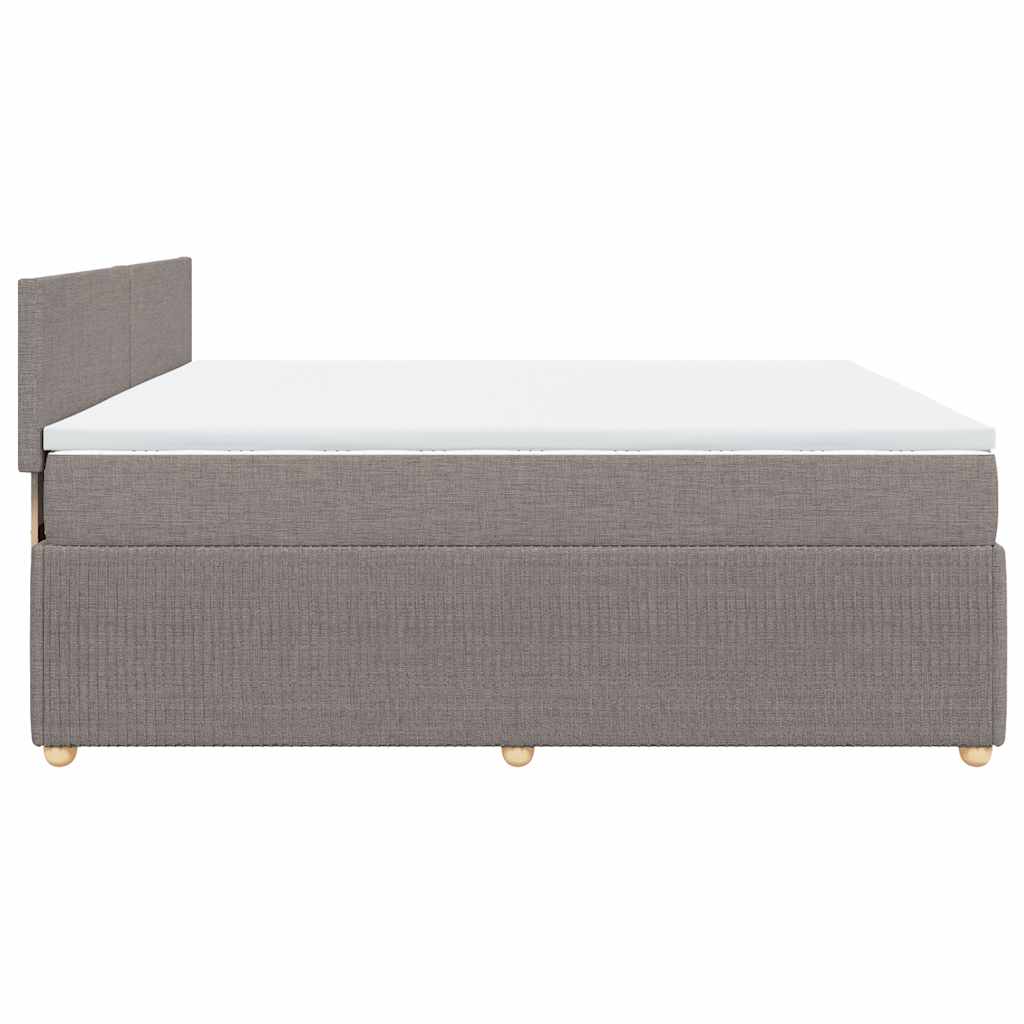 Boxspring met matras stof taupe 200x200 cm is nu te koop bij PeponiXL, paradijselijk wonen!