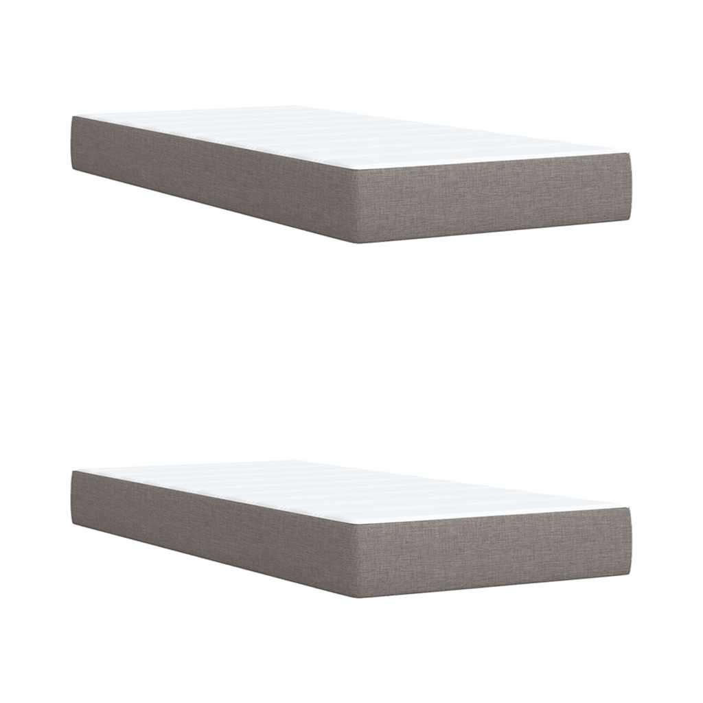 Boxspring met matras stof taupe 200x200 cm is nu te koop bij PeponiXL, paradijselijk wonen!