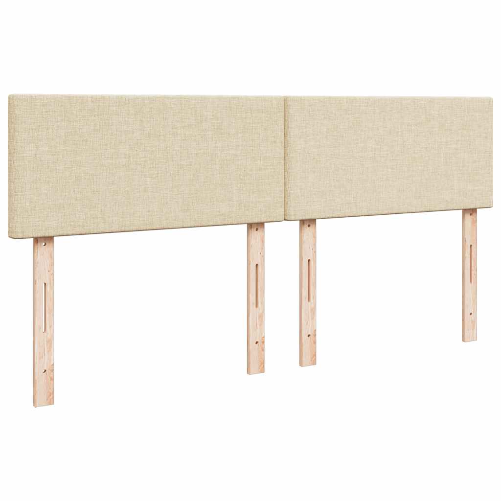 Boxspring met matras stof crèmekleurig 200x200 cm is nu te koop bij PeponiXL, paradijselijk wonen!