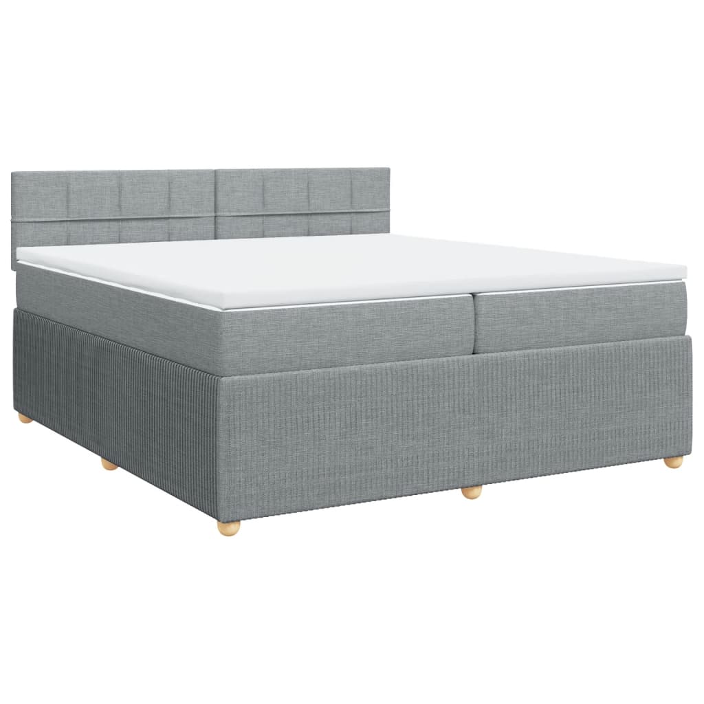 Boxspring met matras stof lichtgrijs 200x200 cm is nu te koop bij PeponiXL, paradijselijk wonen!