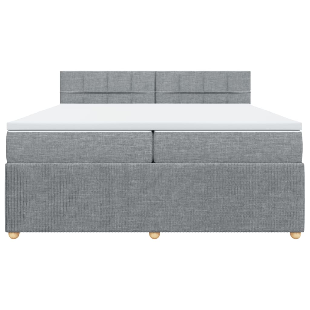 Boxspring met matras stof lichtgrijs 200x200 cm is nu te koop bij PeponiXL, paradijselijk wonen!