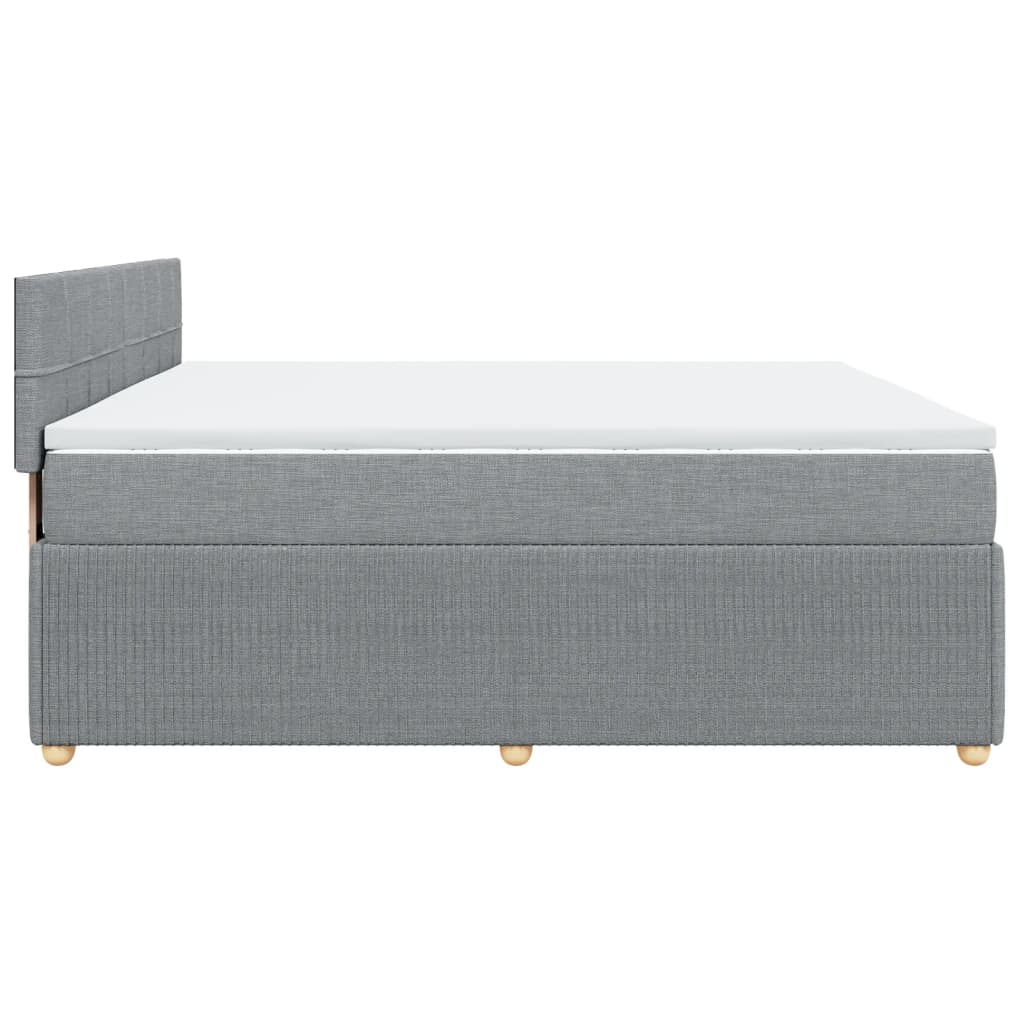 Boxspring met matras stof lichtgrijs 200x200 cm is nu te koop bij PeponiXL, paradijselijk wonen!