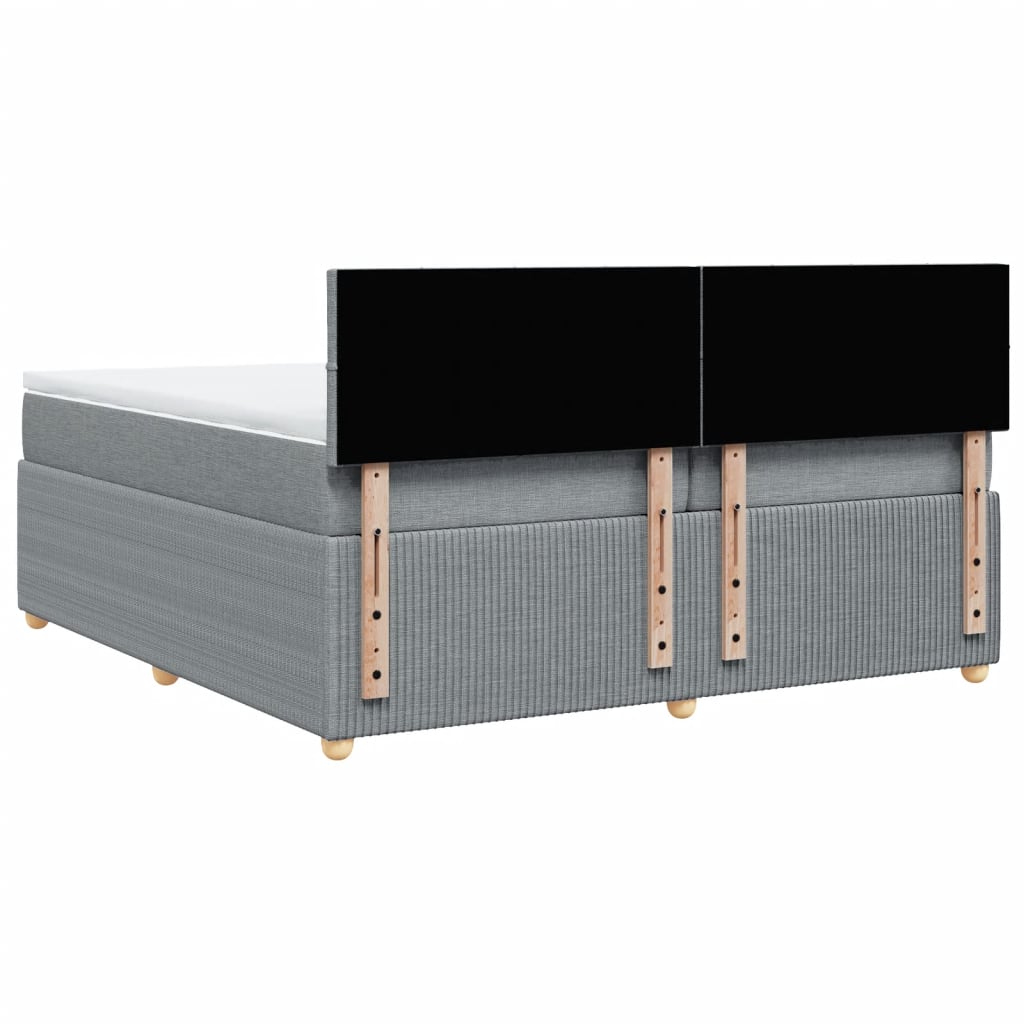Boxspring met matras stof lichtgrijs 200x200 cm is nu te koop bij PeponiXL, paradijselijk wonen!
