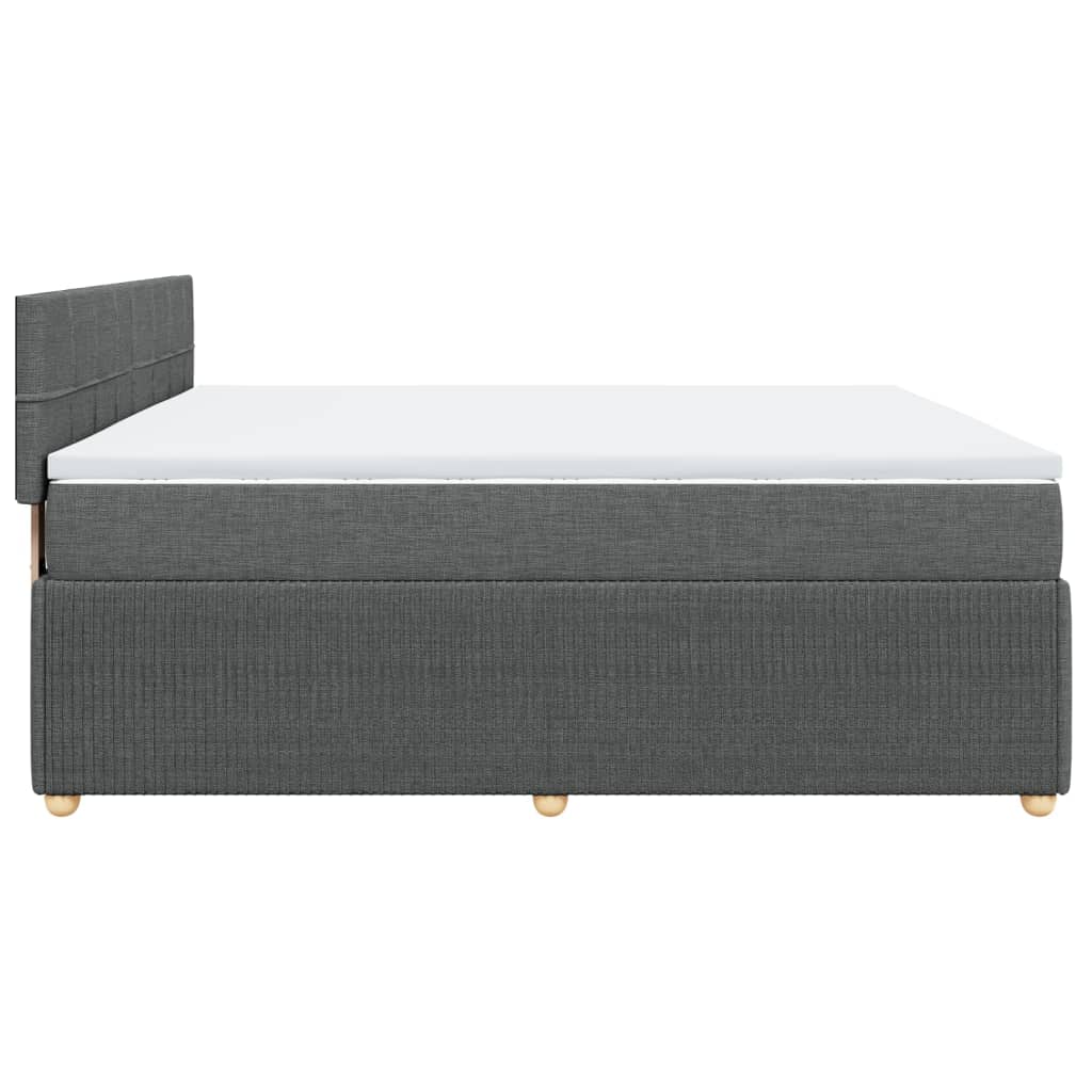 Boxspring met matras stof donkergrijs 200x200 cm is nu te koop bij PeponiXL, paradijselijk wonen!