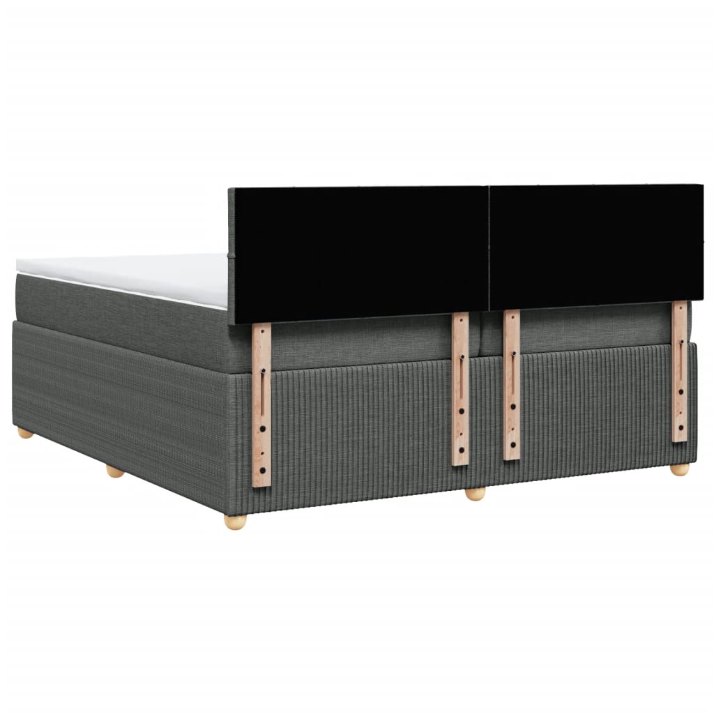 Boxspring met matras stof donkergrijs 200x200 cm is nu te koop bij PeponiXL, paradijselijk wonen!