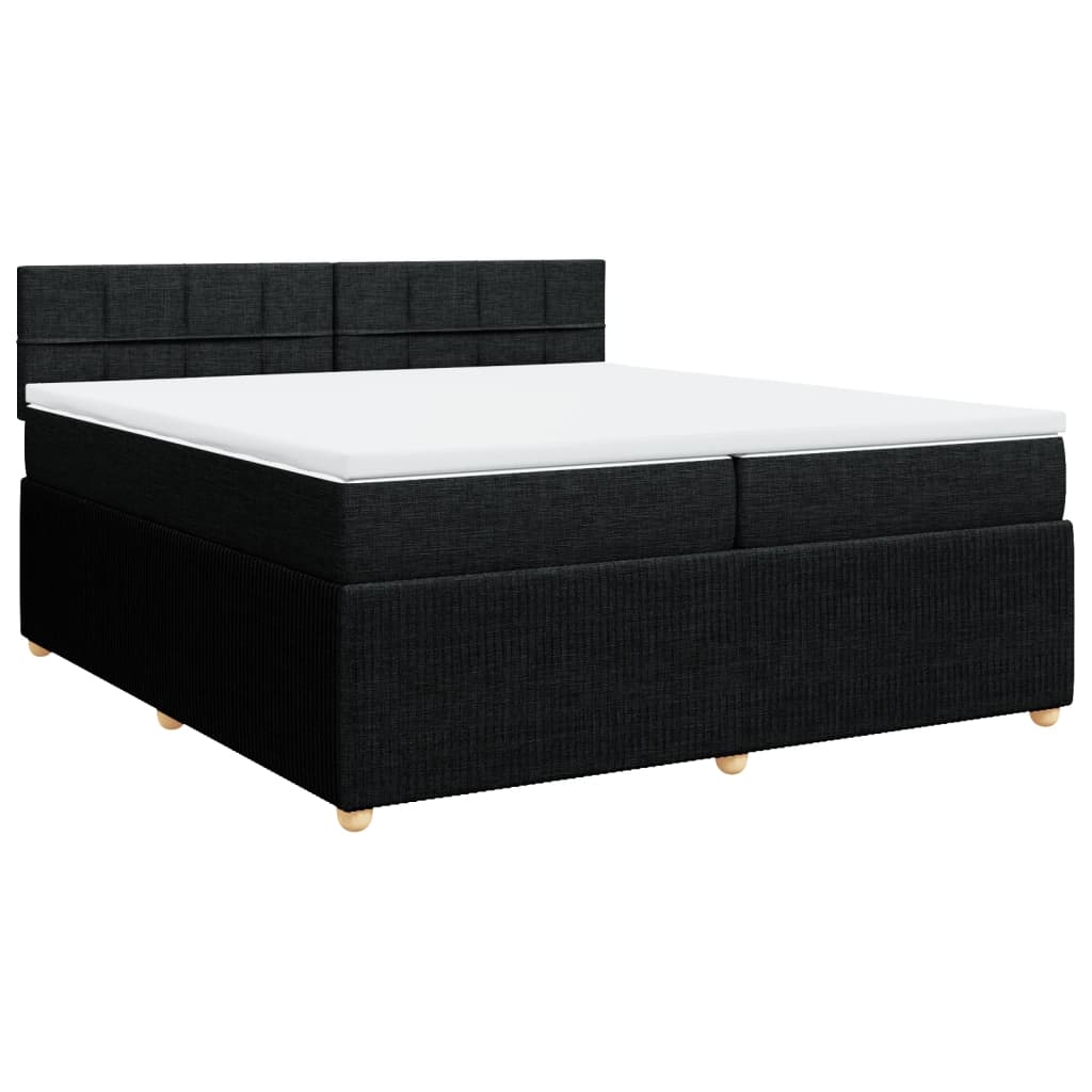 Boxspring met matras stof zwart 200x200 cm is nu te koop bij PeponiXL, paradijselijk wonen!
