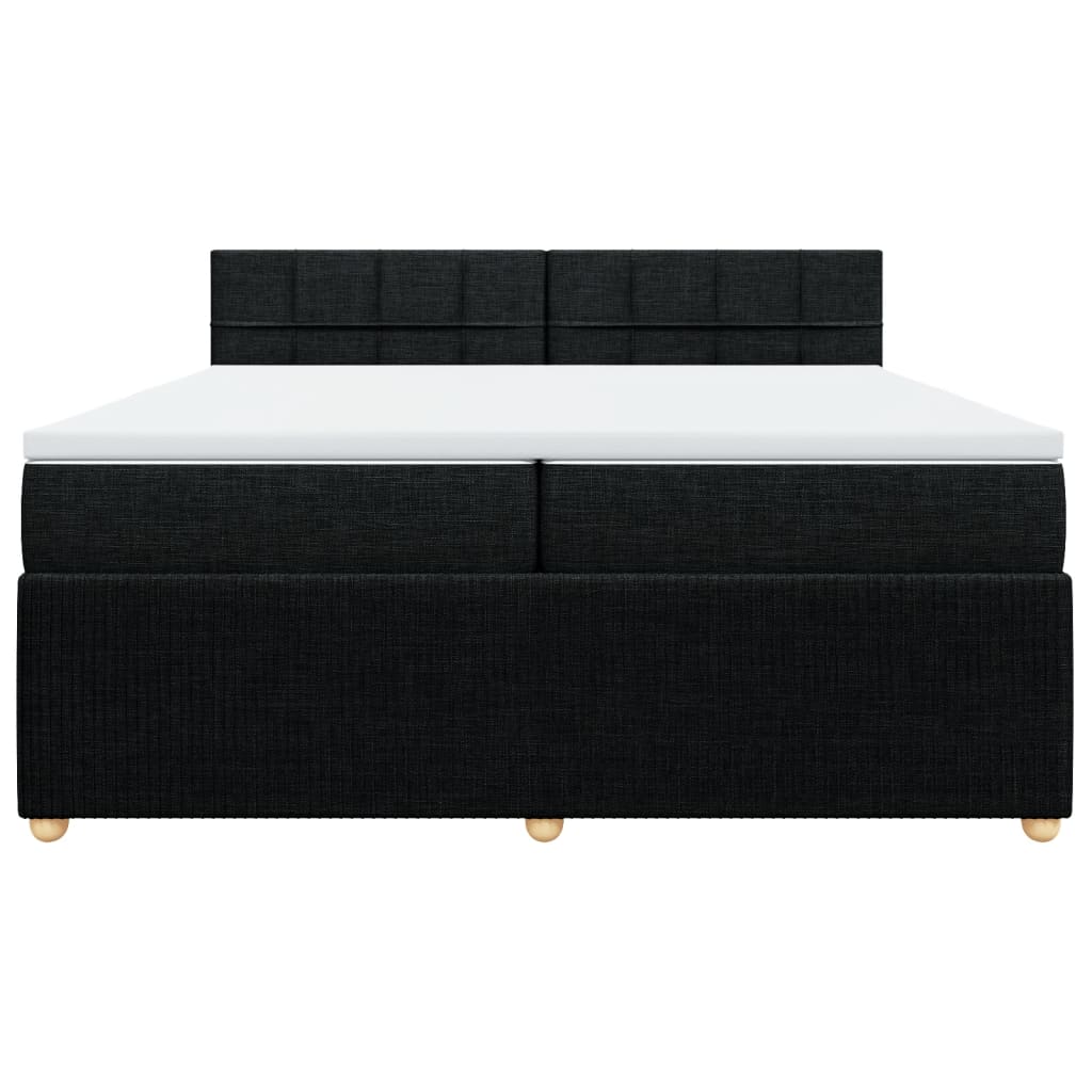 Boxspring met matras stof zwart 200x200 cm is nu te koop bij PeponiXL, paradijselijk wonen!