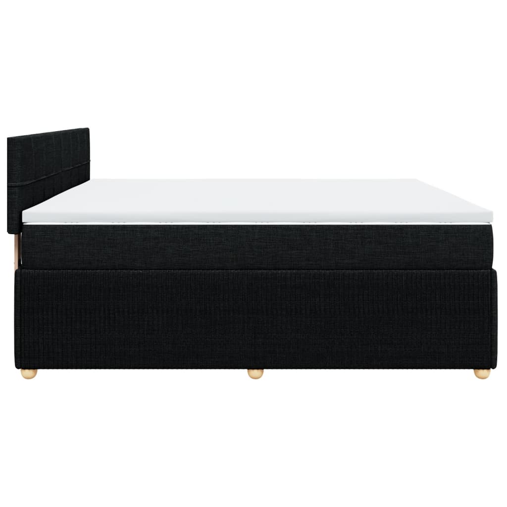 Boxspring met matras stof zwart 200x200 cm is nu te koop bij PeponiXL, paradijselijk wonen!