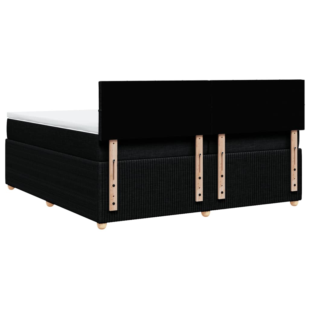 Boxspring met matras stof zwart 200x200 cm is nu te koop bij PeponiXL, paradijselijk wonen!