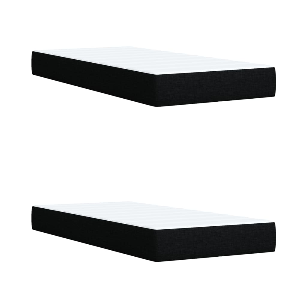 Boxspring met matras stof zwart 200x200 cm is nu te koop bij PeponiXL, paradijselijk wonen!