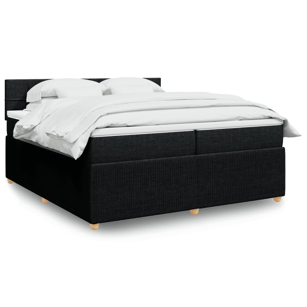 Boxspring met matras stof zwart 200x200 cm is nu te koop bij PeponiXL, paradijselijk wonen!
