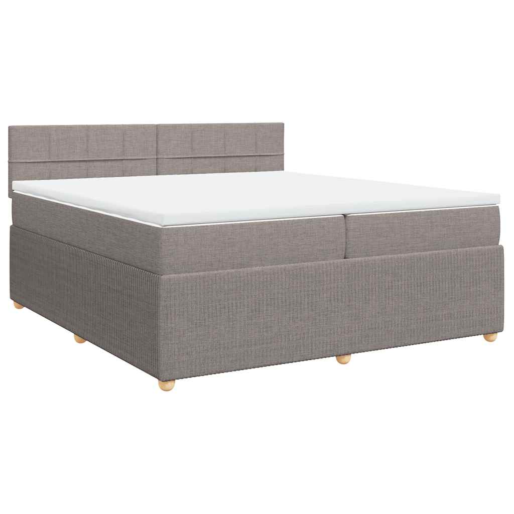 Boxspring met matras stof taupe 200x200 cm is nu te koop bij PeponiXL, paradijselijk wonen!
