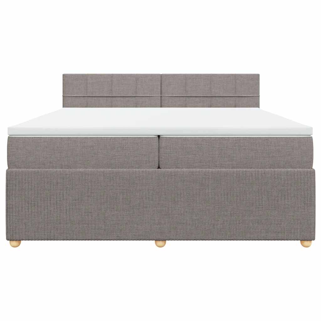 Boxspring met matras stof taupe 200x200 cm is nu te koop bij PeponiXL, paradijselijk wonen!