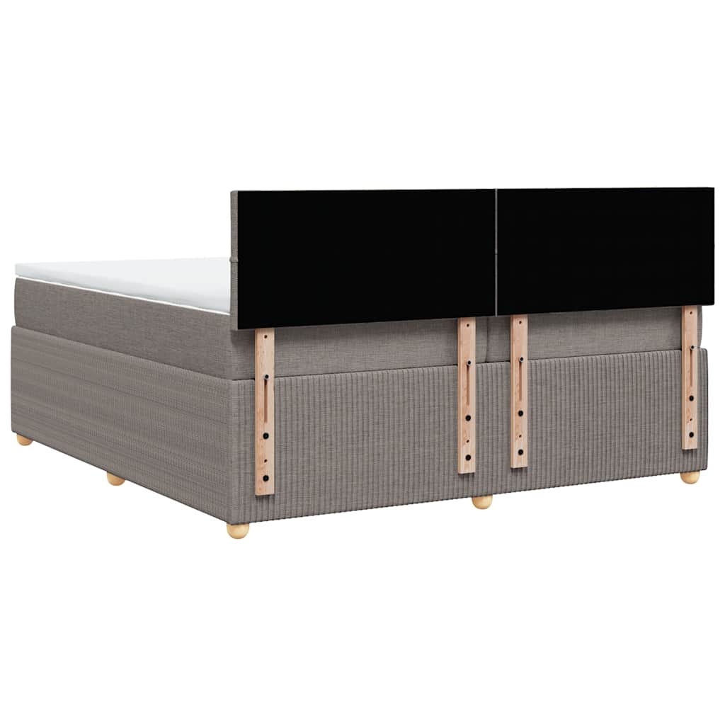 Boxspring met matras stof taupe 200x200 cm is nu te koop bij PeponiXL, paradijselijk wonen!