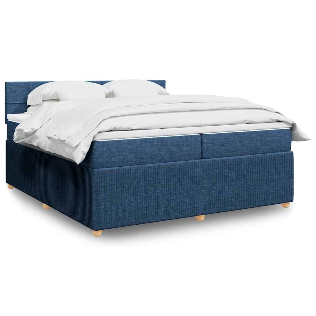 Boxspring met matras stof blauw 200x200 cm is nu te koop bij PeponiXL, paradijselijk wonen!