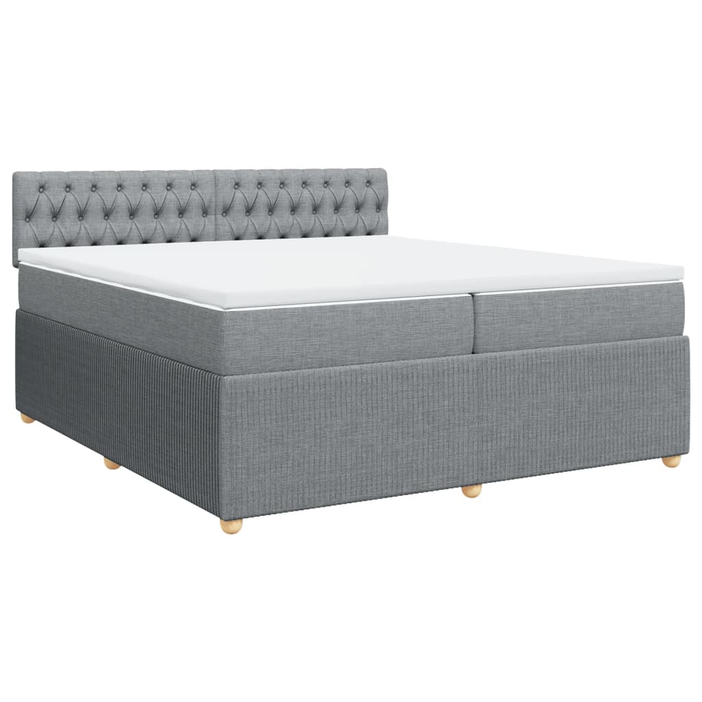 Boxspring met matras stof lichtgrijs 200x200 cm is nu te koop bij PeponiXL, paradijselijk wonen!