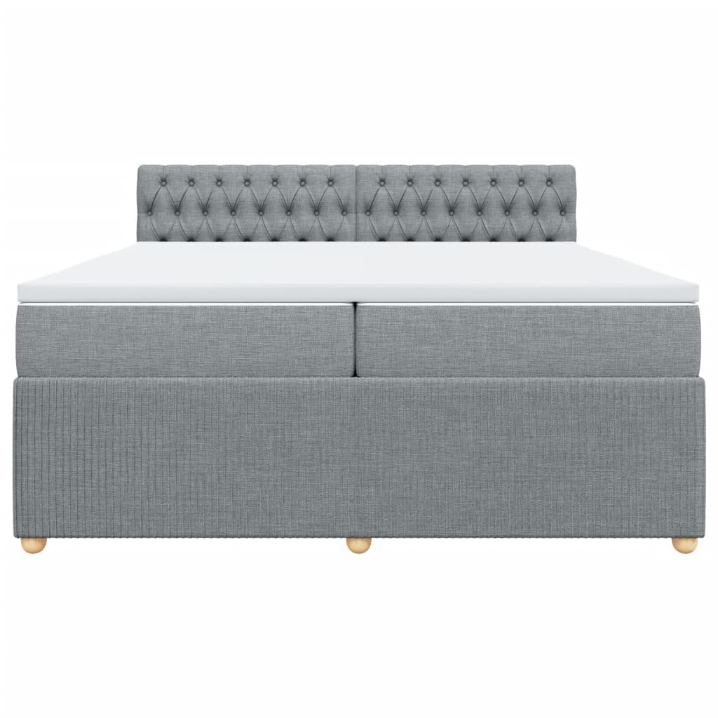 Boxspring met matras stof lichtgrijs 200x200 cm is nu te koop bij PeponiXL, paradijselijk wonen!