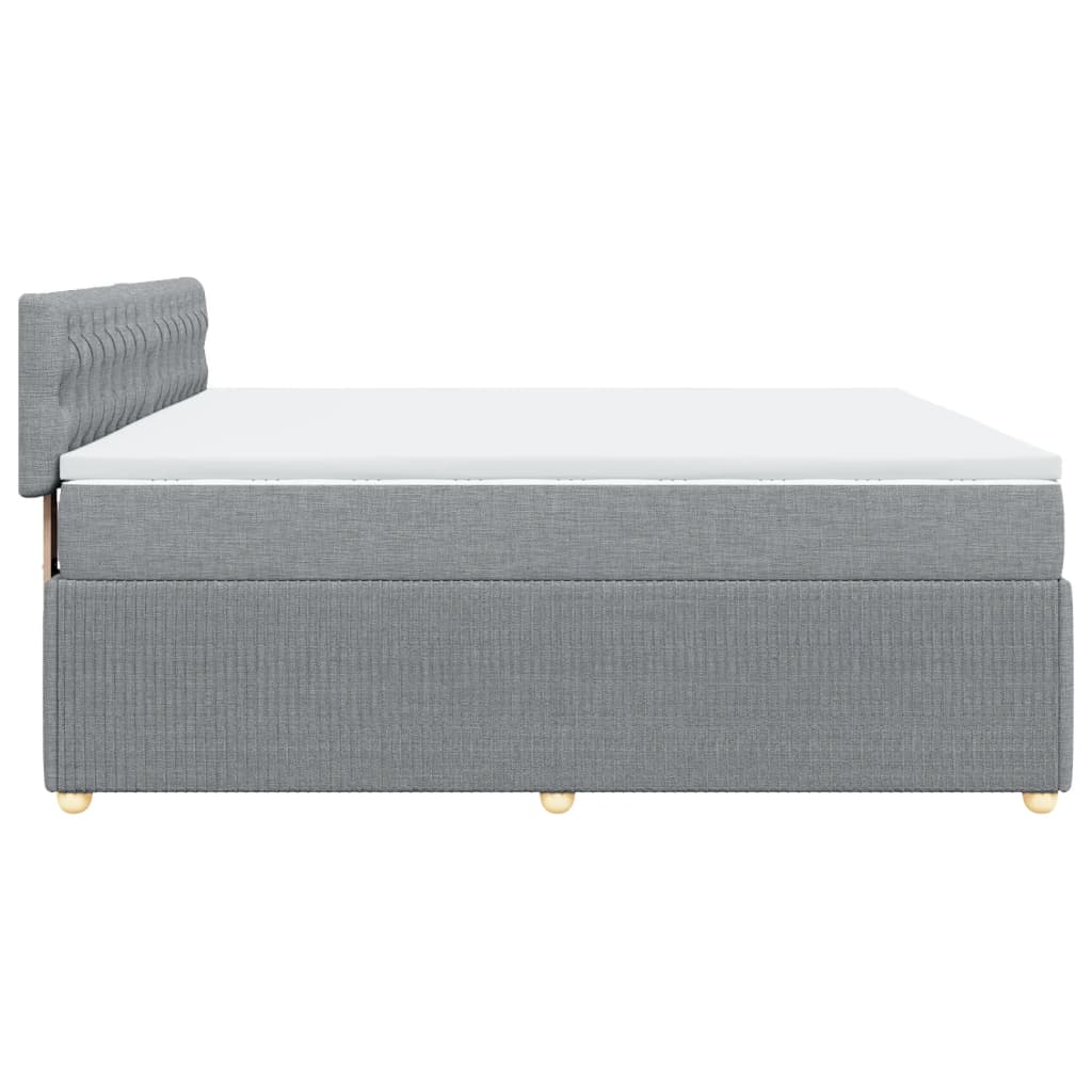 Boxspring met matras stof lichtgrijs 200x200 cm is nu te koop bij PeponiXL, paradijselijk wonen!
