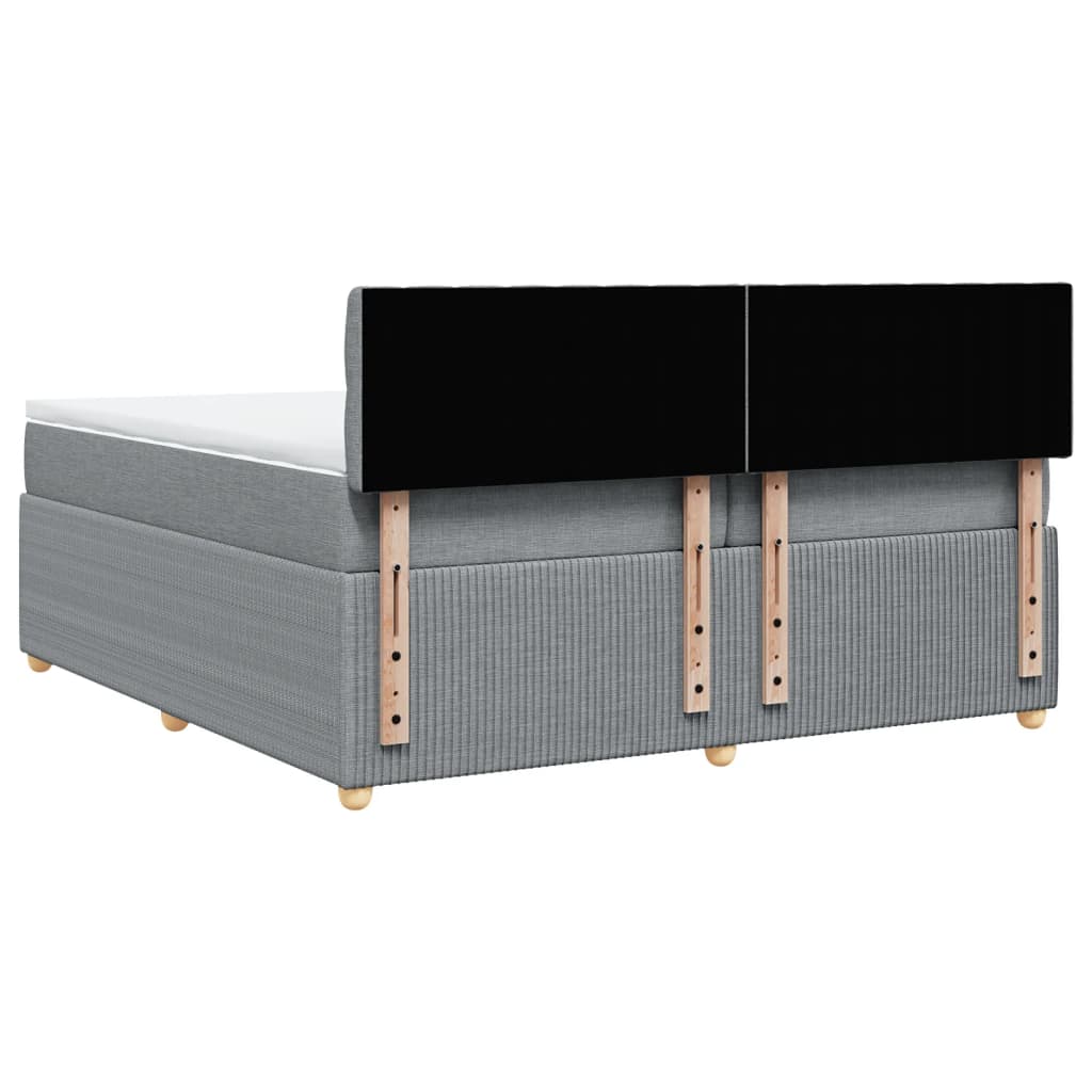 Boxspring met matras stof lichtgrijs 200x200 cm is nu te koop bij PeponiXL, paradijselijk wonen!