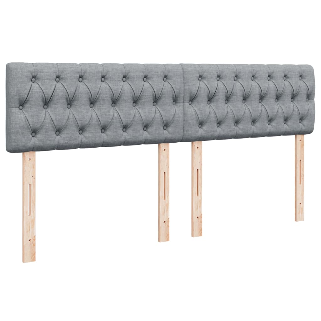 Boxspring met matras stof lichtgrijs 200x200 cm is nu te koop bij PeponiXL, paradijselijk wonen!