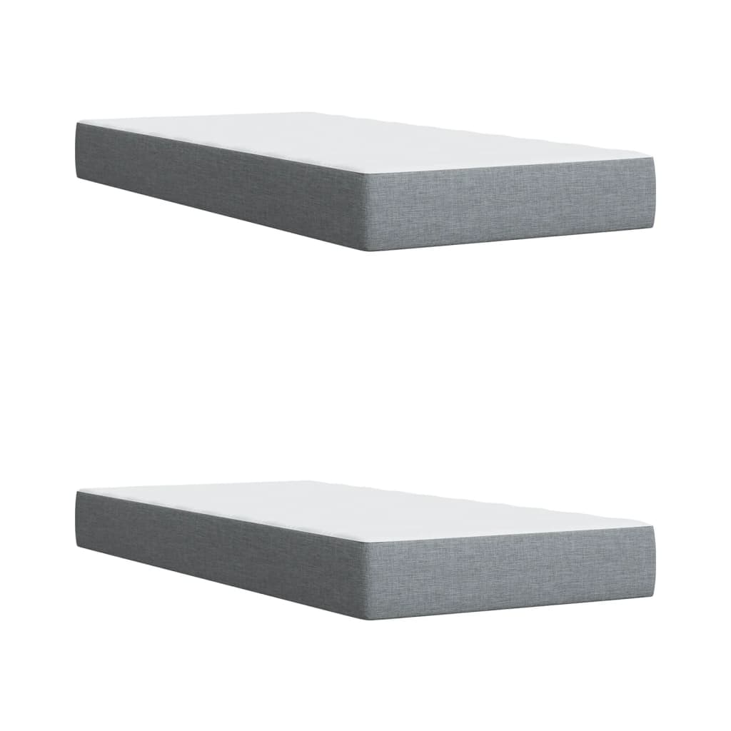 Boxspring met matras stof lichtgrijs 200x200 cm is nu te koop bij PeponiXL, paradijselijk wonen!