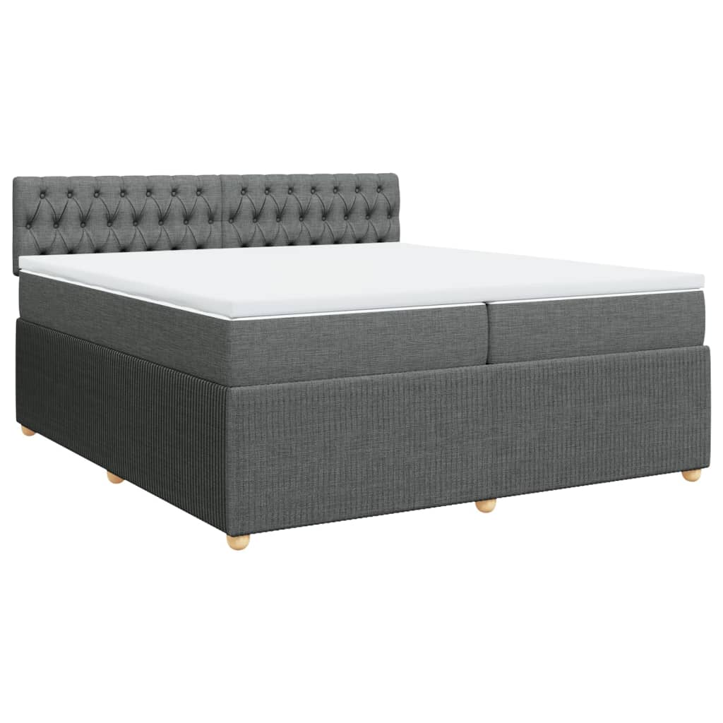 Boxspring met matras stof donkergrijs 200x200 cm is nu te koop bij PeponiXL, paradijselijk wonen!