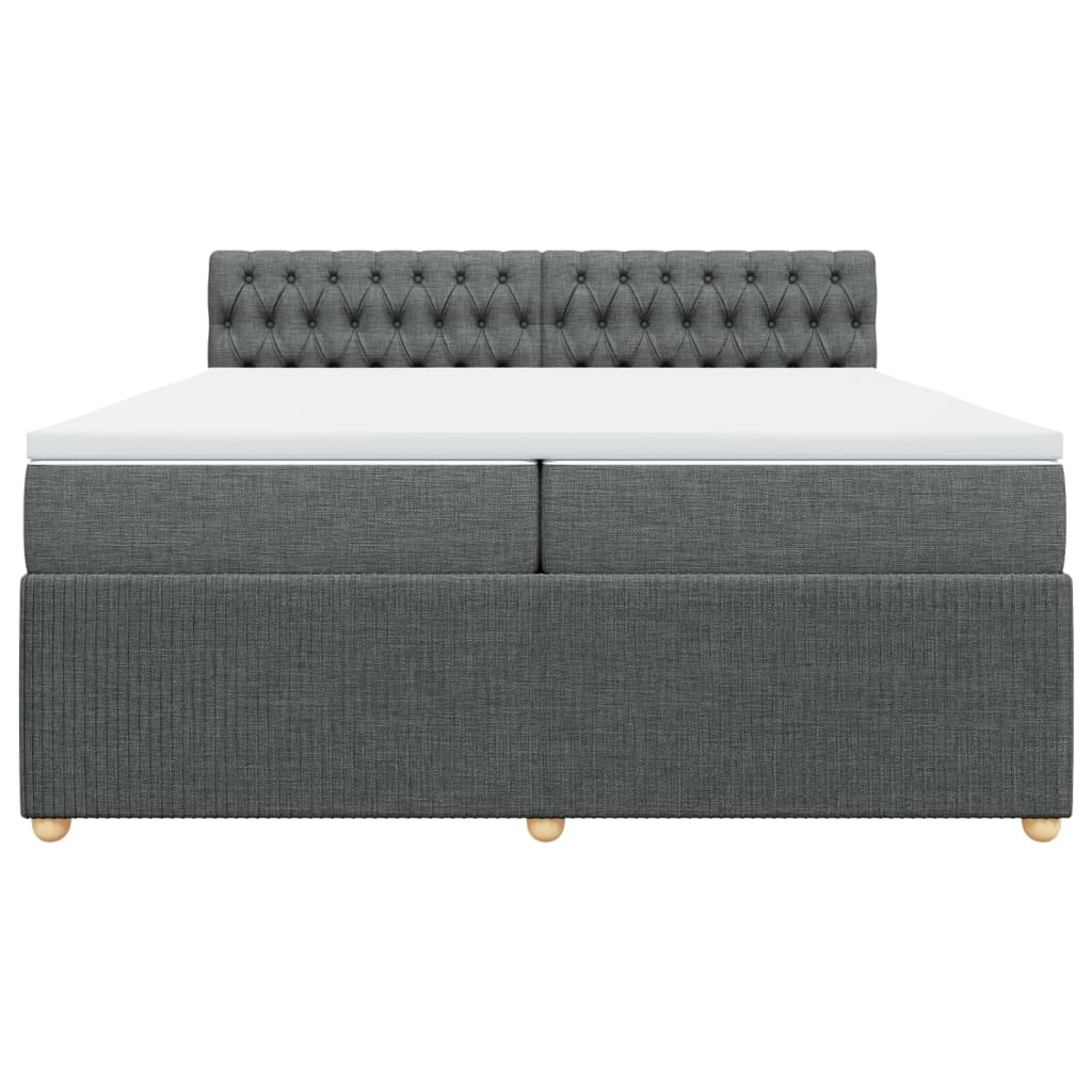 Boxspring met matras stof donkergrijs 200x200 cm is nu te koop bij PeponiXL, paradijselijk wonen!